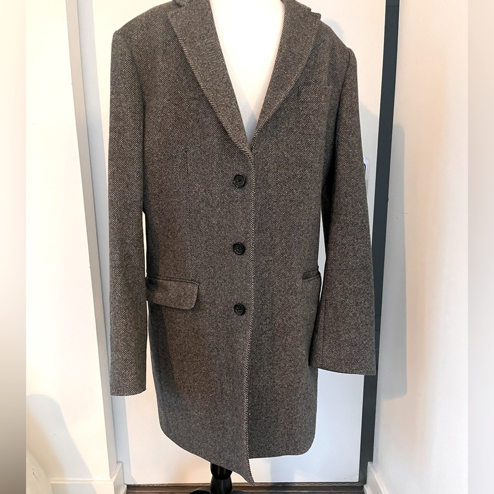 Gray Wool-Blend Chesterfield Coat - Banana Republic